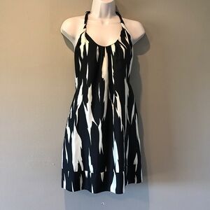 French Connection Black and White Halter Dress